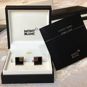 Black Montblanc cufflinks. Never worn.